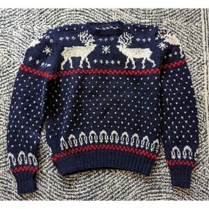 Vintage Polo Ralph Lauren? Hand Knit Sweater Merino Wool Moose 90s L